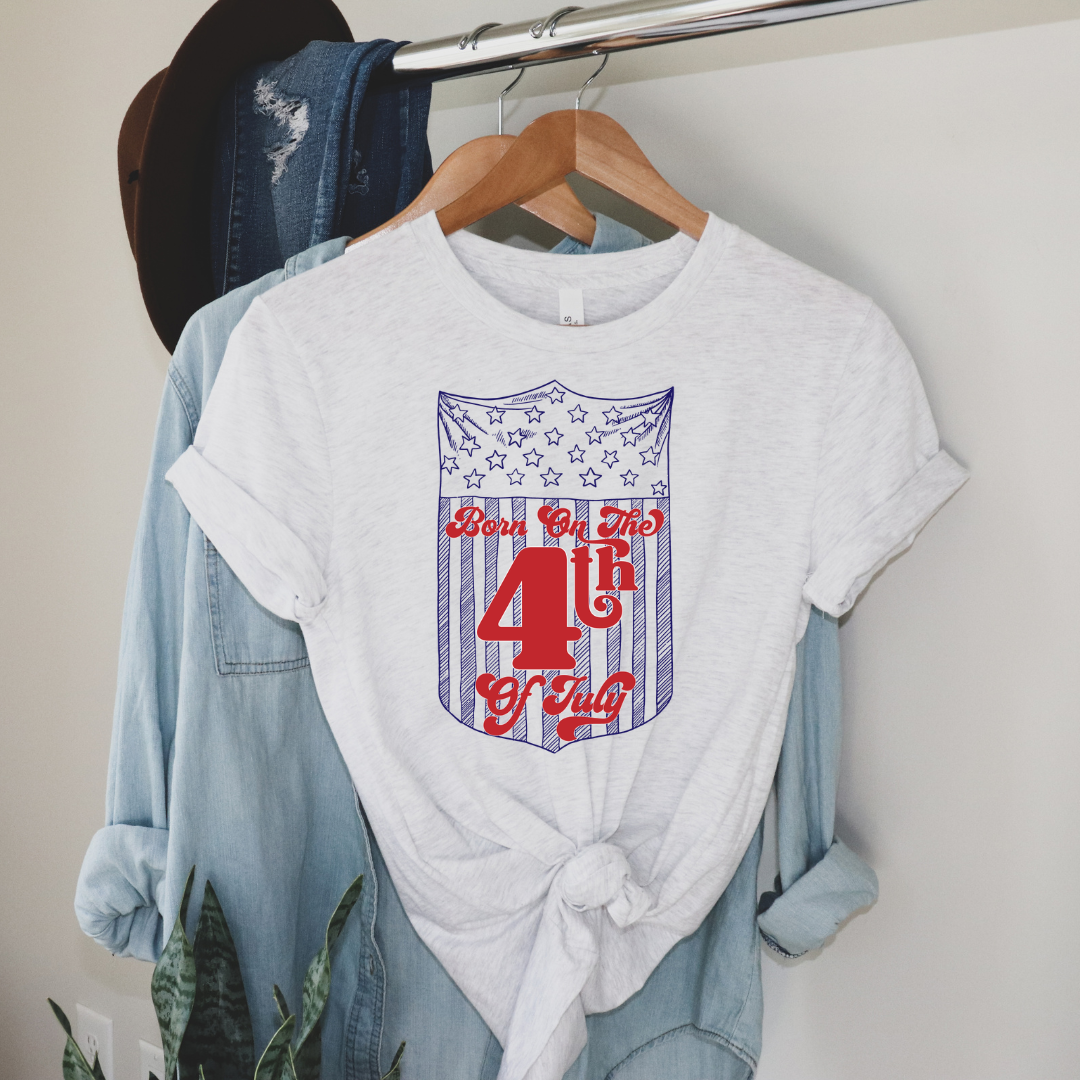 Born on the 4th of July Patriotic Graphic Tee