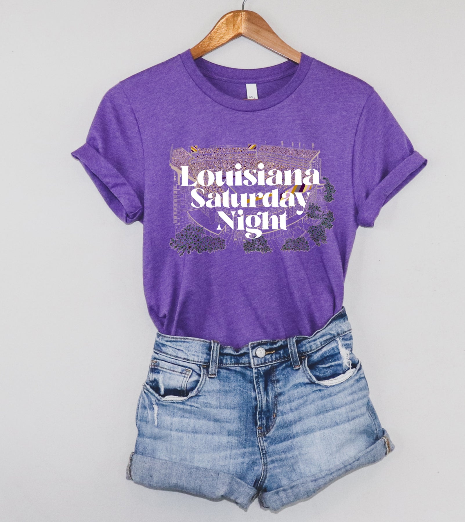 Louisiana Saturday Night T-Shirt - LSU – Em & Lizzie's